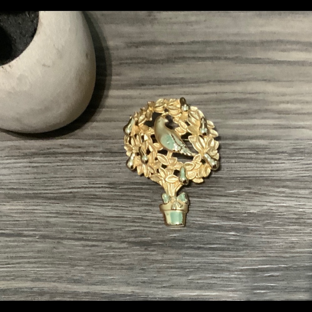Partridge‎ in a Pear Tree Signed Brooch